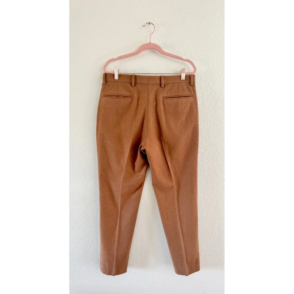 Octobre Editions Trousers Wool Blend Brown Camel Slim Fit Size 40 Mens 32x27